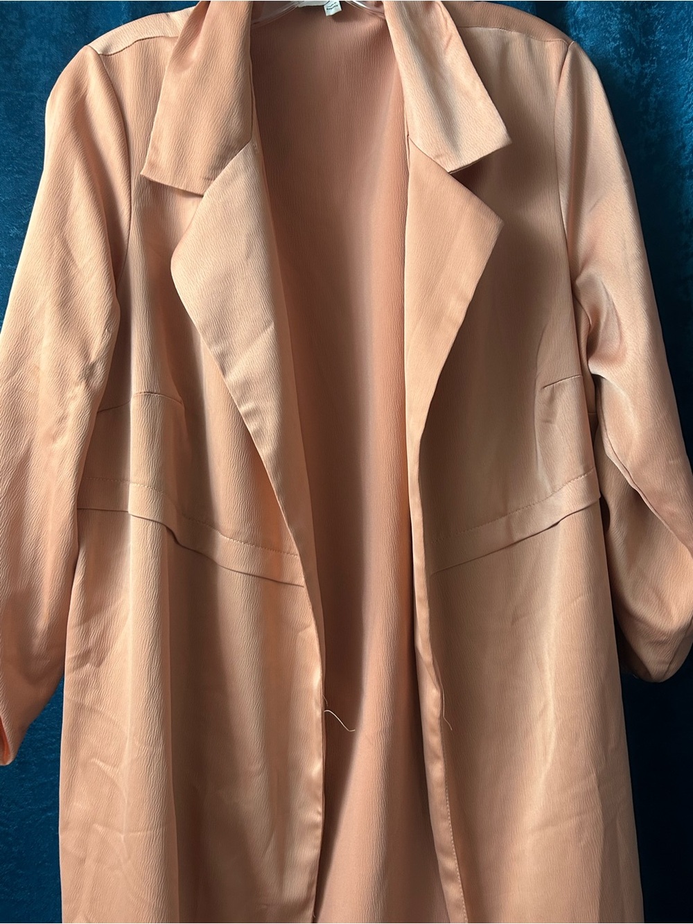 Women's Open-Front Peach Trench Coat by